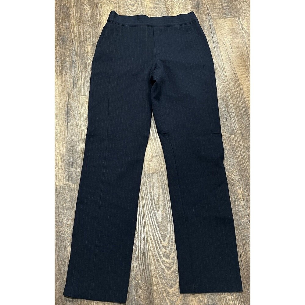 SPANX Navy Pinstripe Dress Pants Women's Size M Straight Classic Professional
